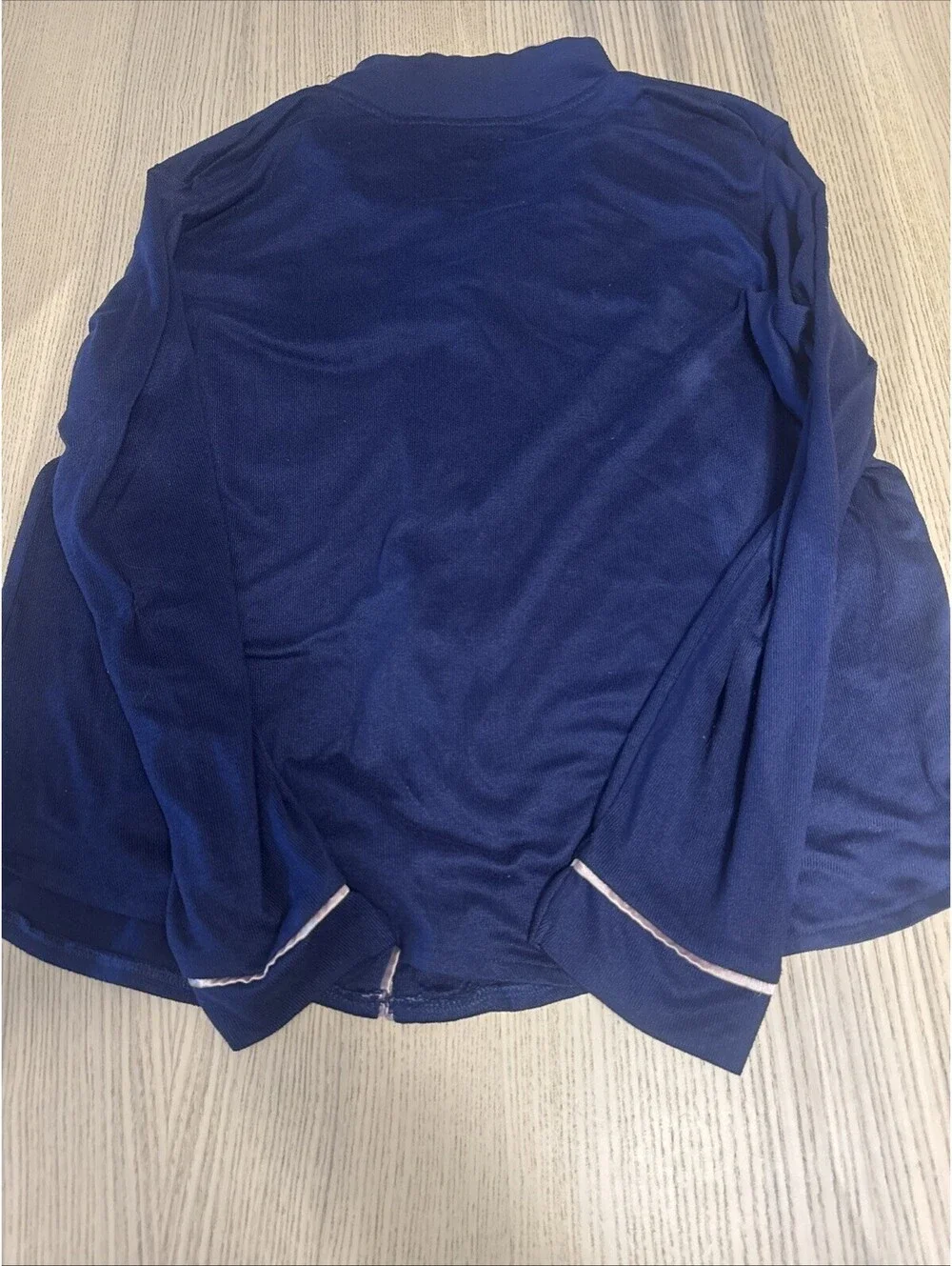 US Polo Assn Women’s Pajama Set Navy Blue Pink Piping Button Up Long Sleeve
